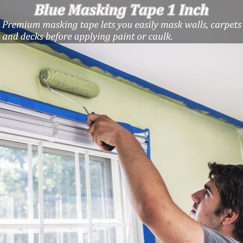 SmaringWing Painters Tape 2 Inch Wide, Masking Tape, Blue Tape, Professional Paint Paper Tape for Multi-Purpose, Artist Painting Tapes, DIY Crafts Arts, Protects Surfaces, Removes Easily, 5 Rolls, 1.88IN x 60.1YD - Image 5